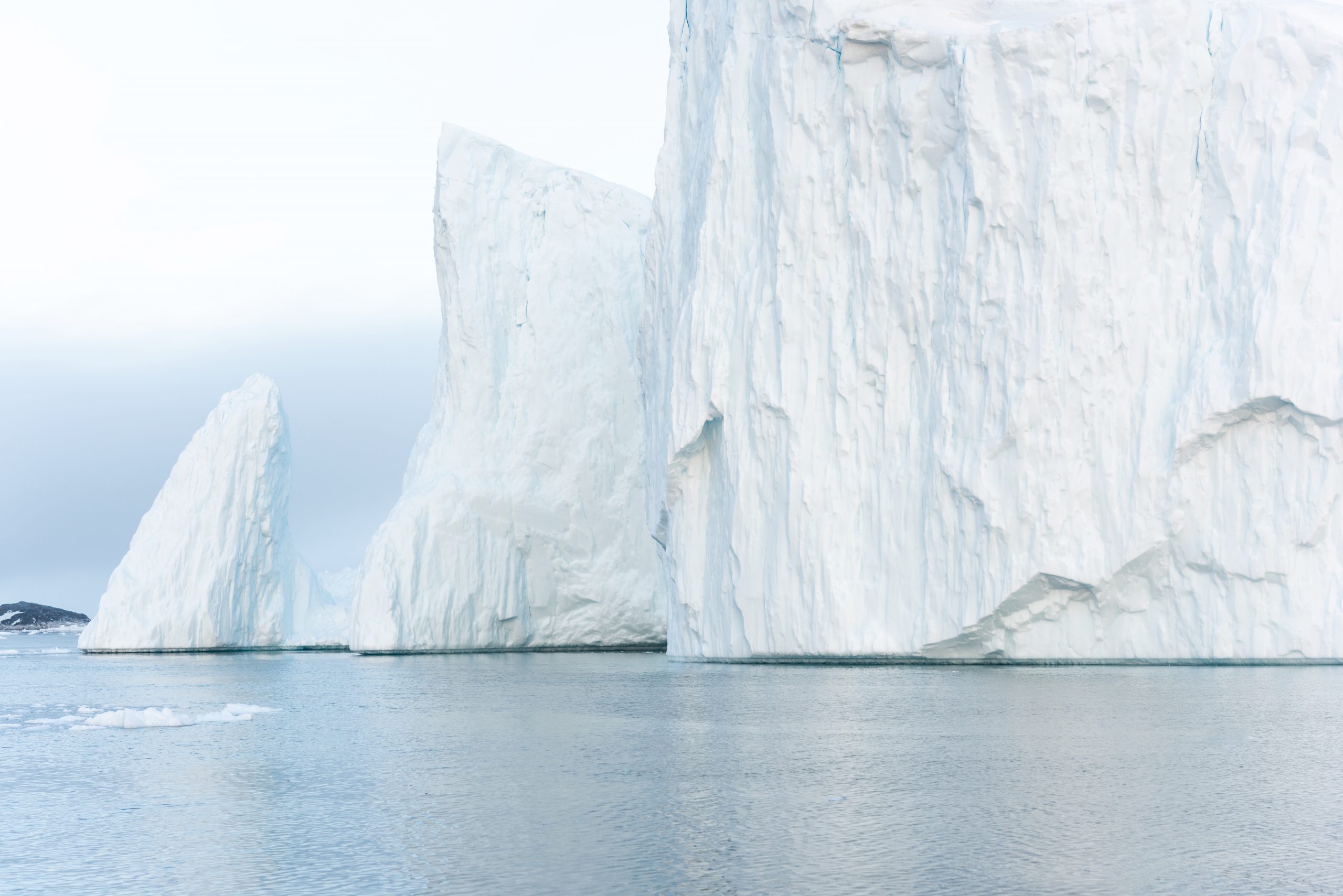 Arctic Icebergs on Arctic Ocean in Greenland