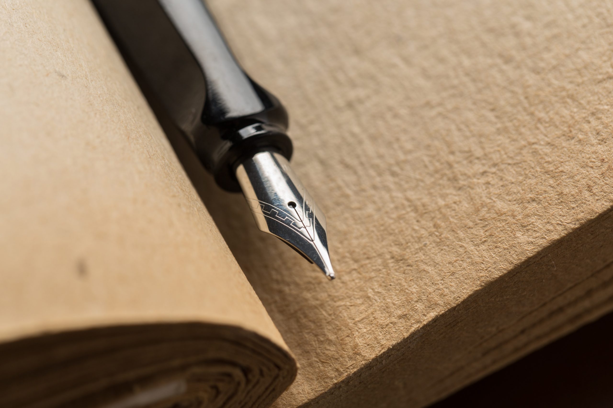 fountain pen on old paper. Vintage