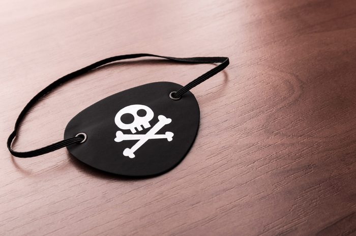 Pirate eyepatch on the table
