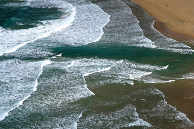 View of coastal rip current.