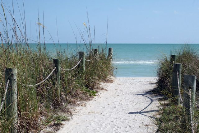 Sandy Path to a White Sand Beach