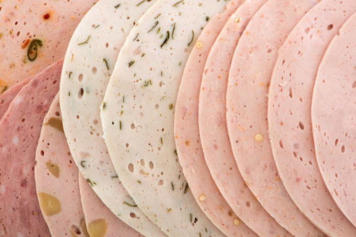 Various cold cuts on a plate