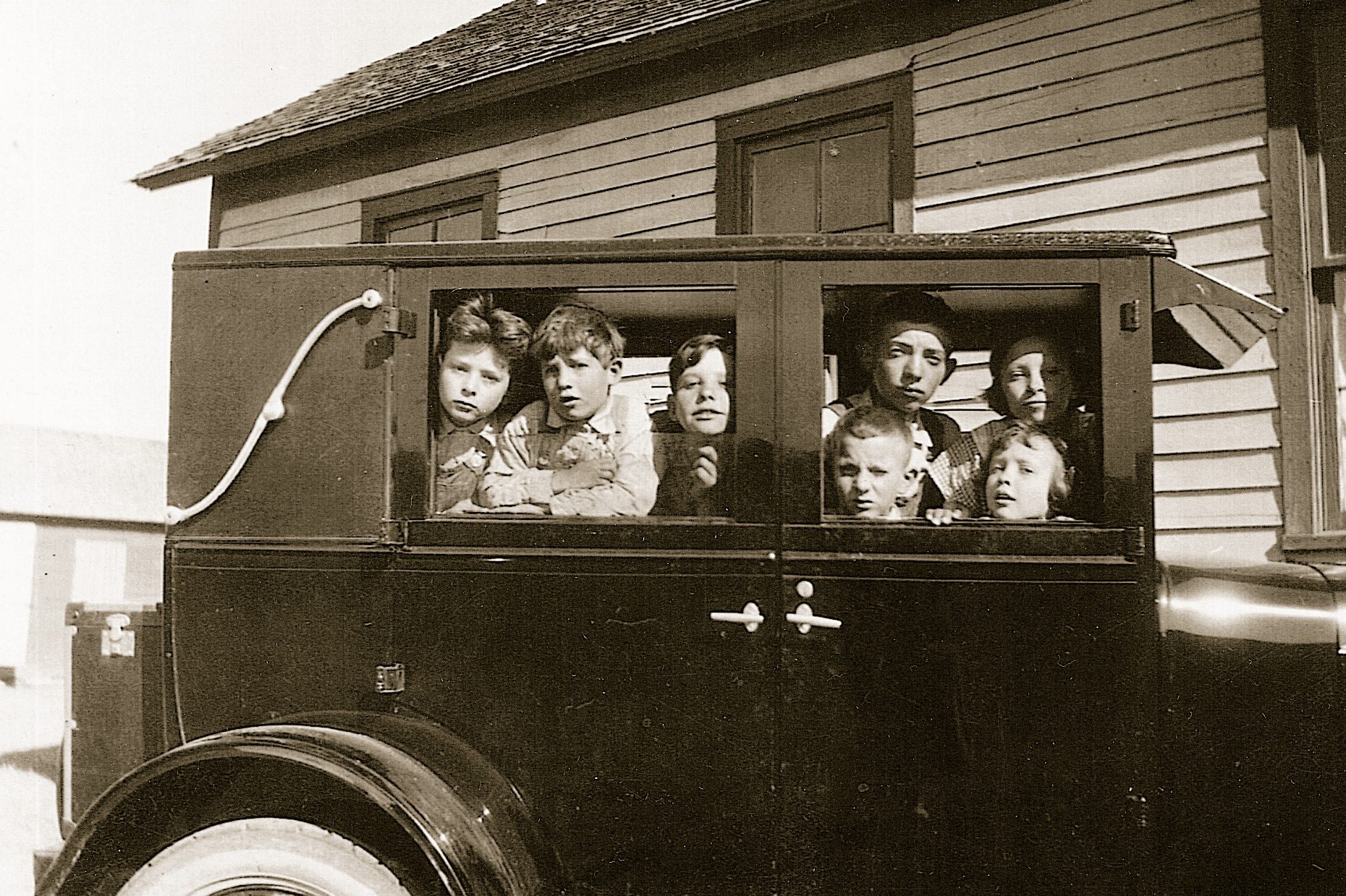 class in teacher's car vintage