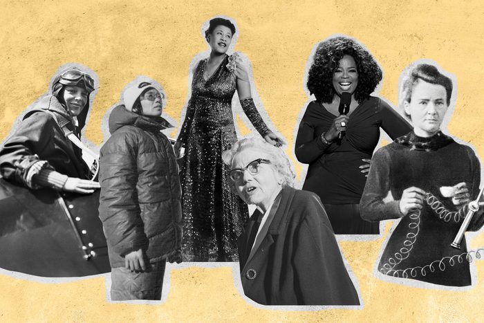 a collage of black and white portraits of famous women