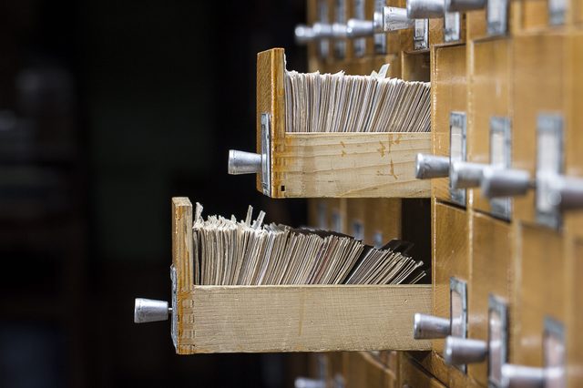 Two open box in the archive library