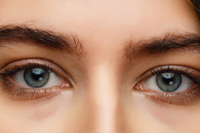 A close up portrait of a beautiful brunette