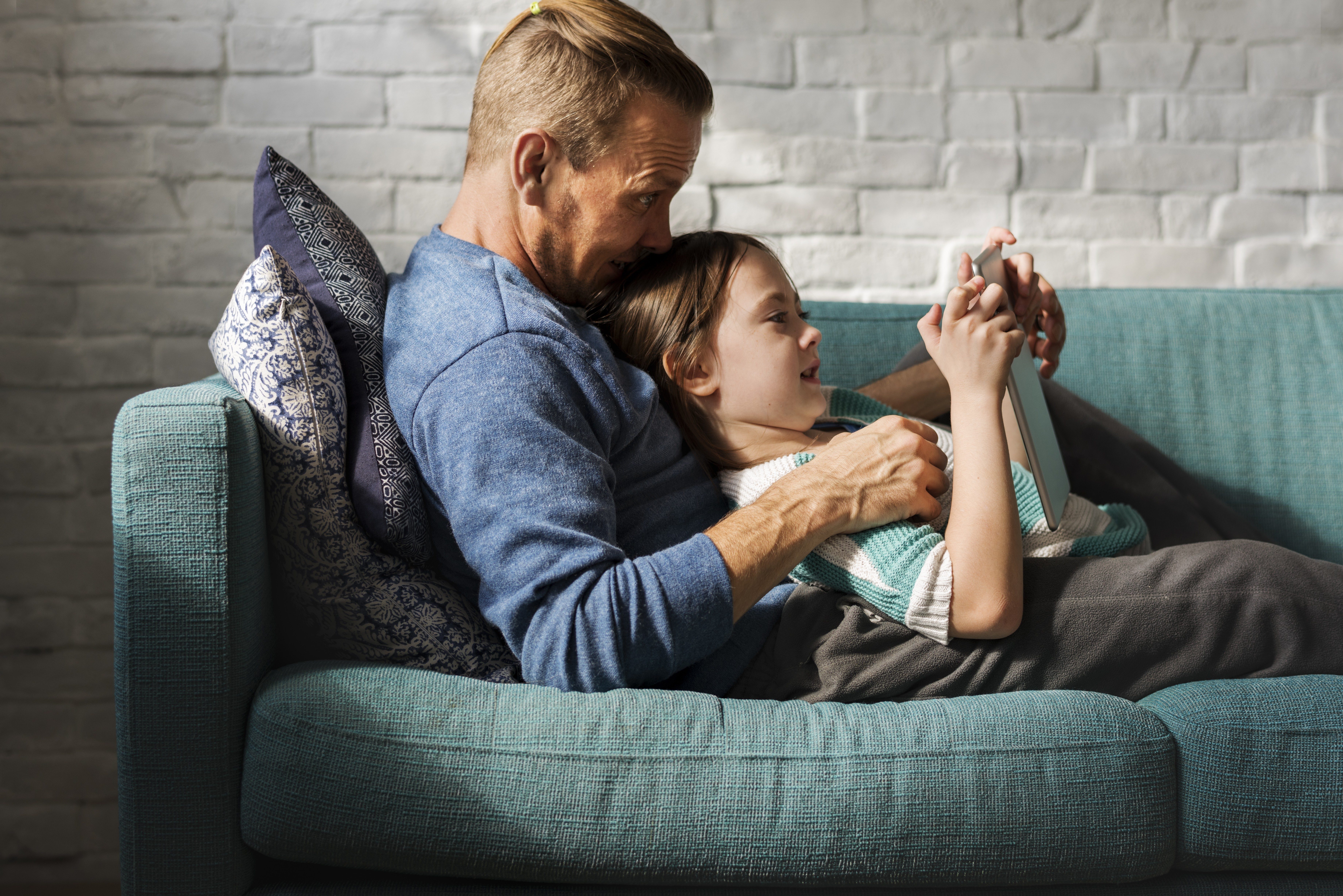 Father Daughter Spend Time Holiday Togetherness