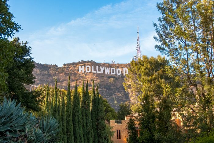 Famous landmark Hollywood Sign in Los Angeles, California.