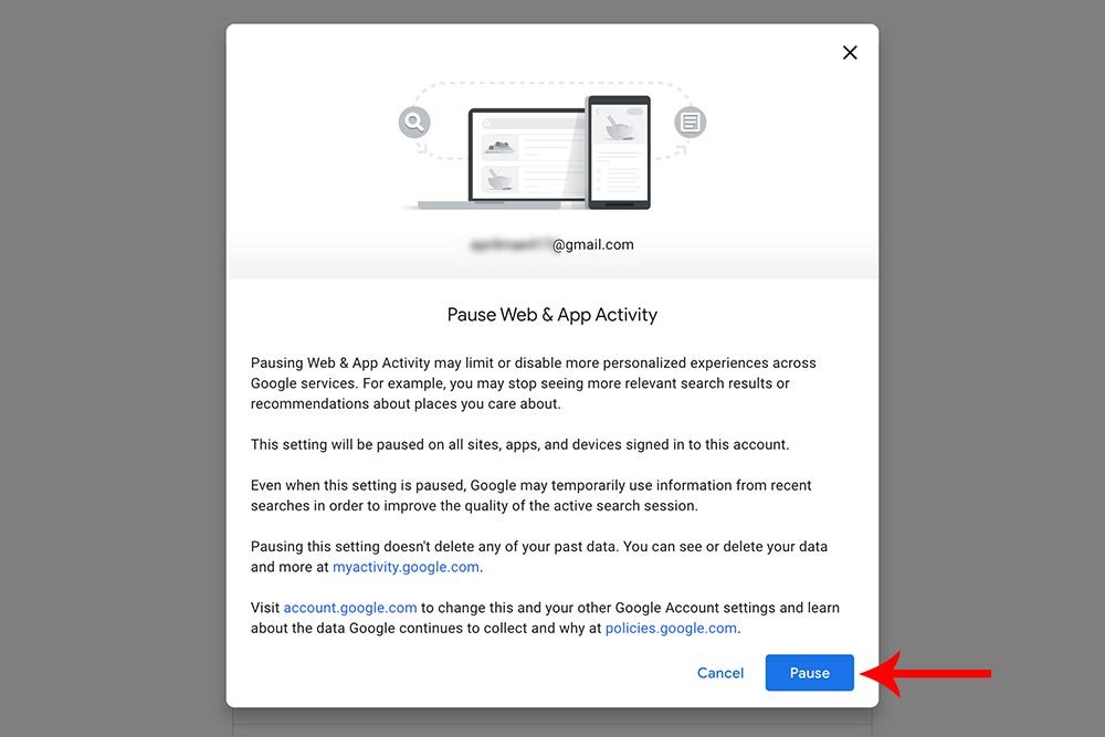 My Google Activity Pause Web And App Activity
