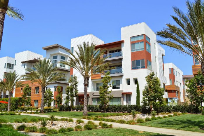 New modern homes in an upmarket residential neighborhood Playa Vista, CA.