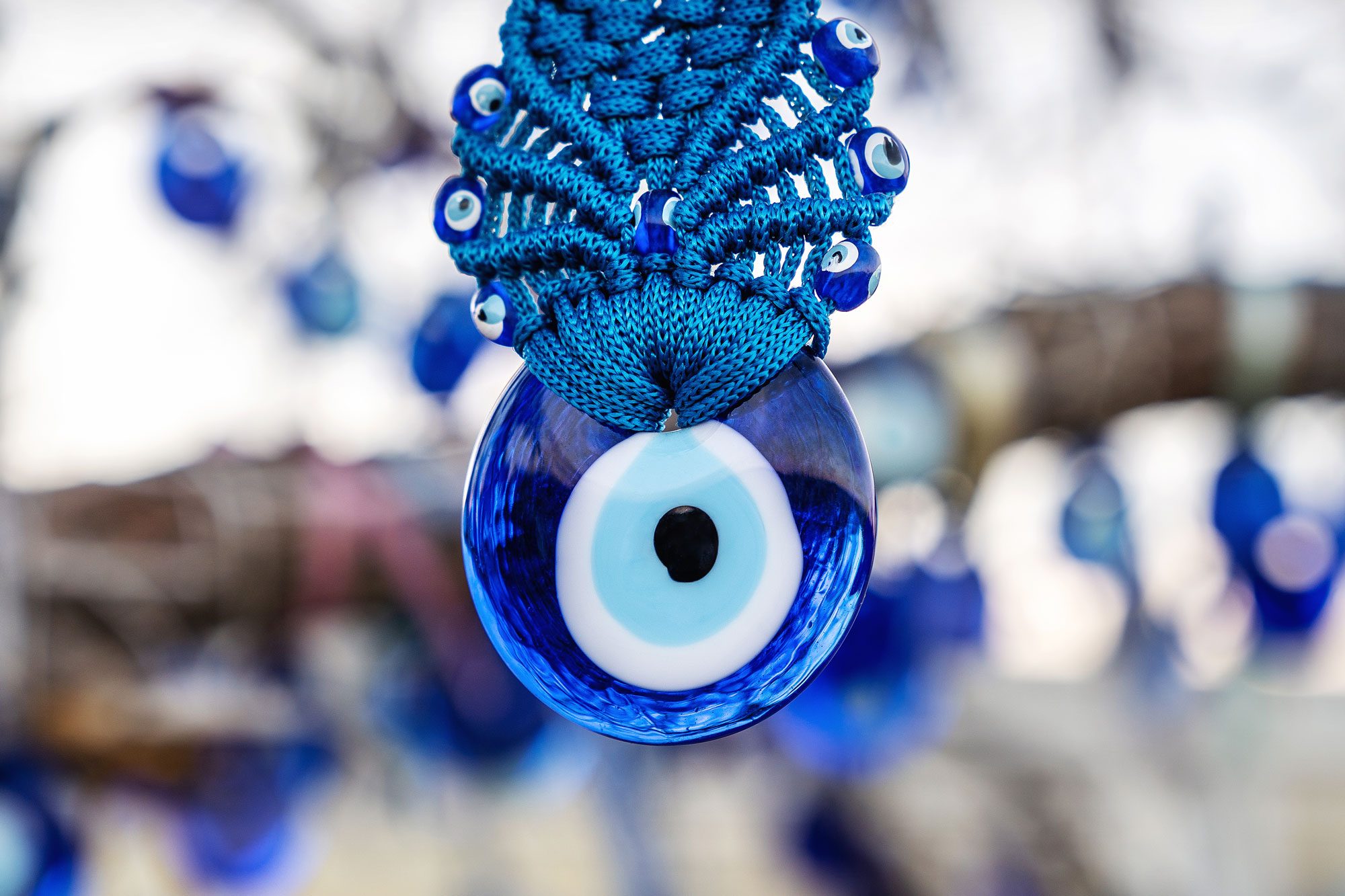 Nazar Boncuğu Evil Eye Charms Hanging On Tree