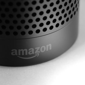 close up of an amazon alexa device