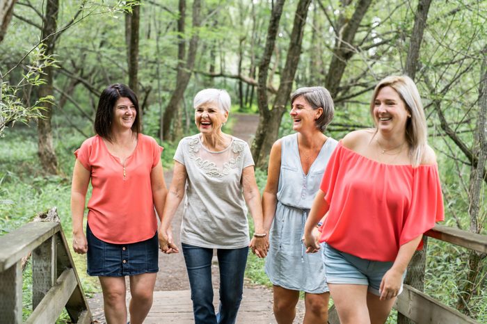 groupe of women sister together with her senior mother