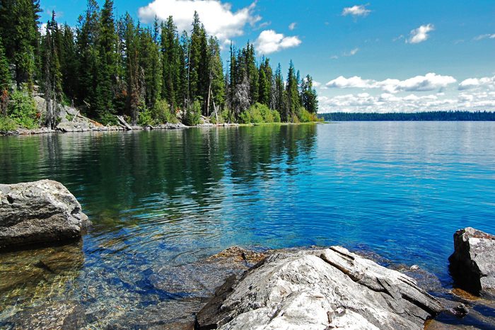 Gran Teton, beautiful landscape with the lake