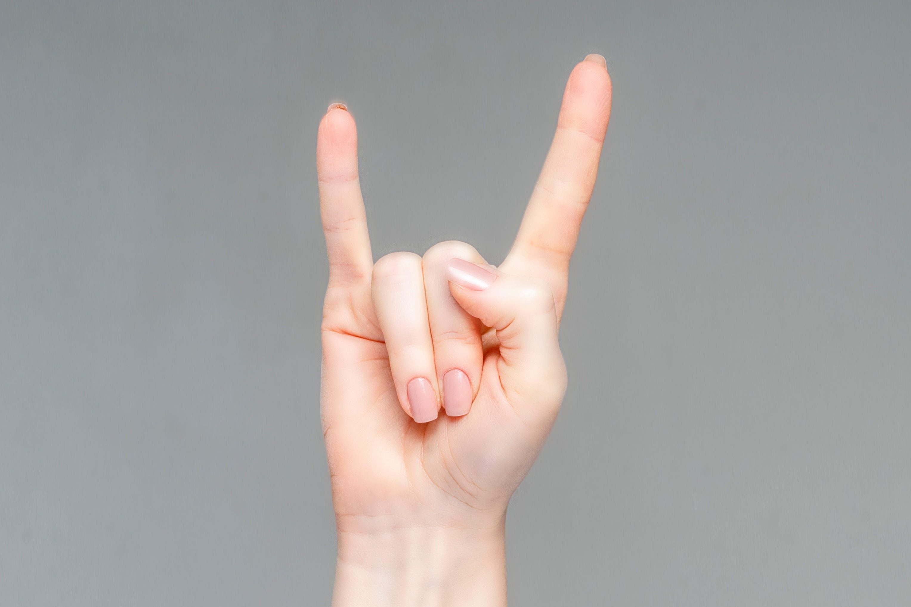 Hand drawn hand gesture rock goat. Hands with rock fingers up. Informal hand emotions. Isolated over white background. Alpha.