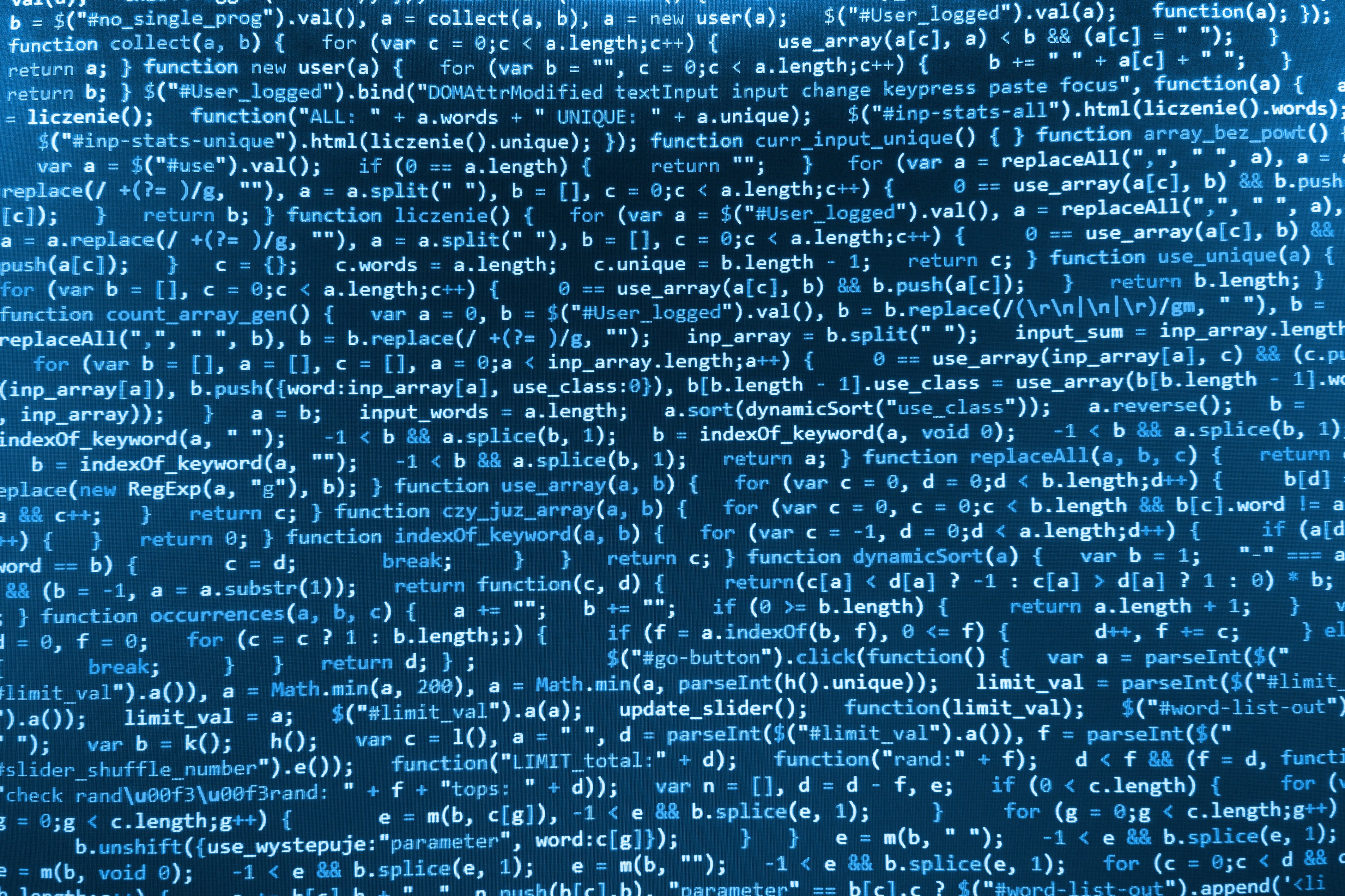 Software developer programming code. Abstract computer script  code. Blue color.  (MORE SIMILAR IN MY GALLERY)