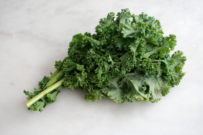 Kale Leaf on a Marble Countertop