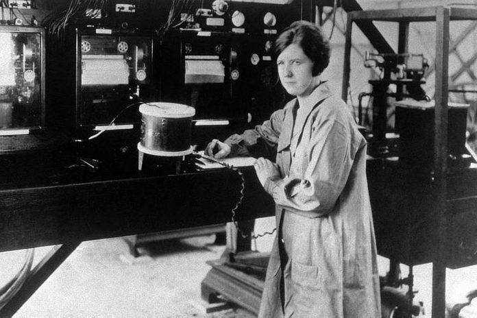 Pearl Young At Langleys Flight Instrumentation Facility; March 1929 Courtesy Nasa