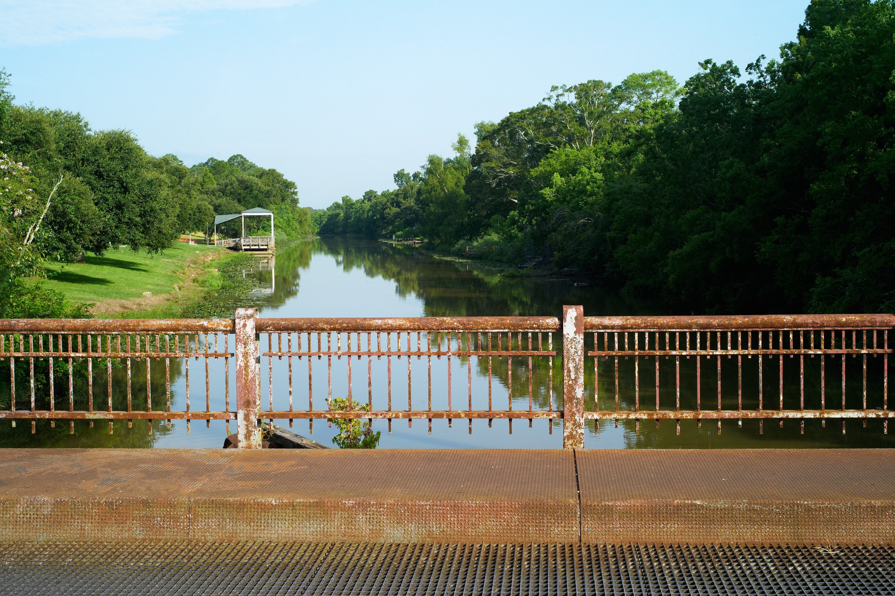 Rusty Steel Bridge over Bayou Teche - Breaux Bridge, Louisiana, USA