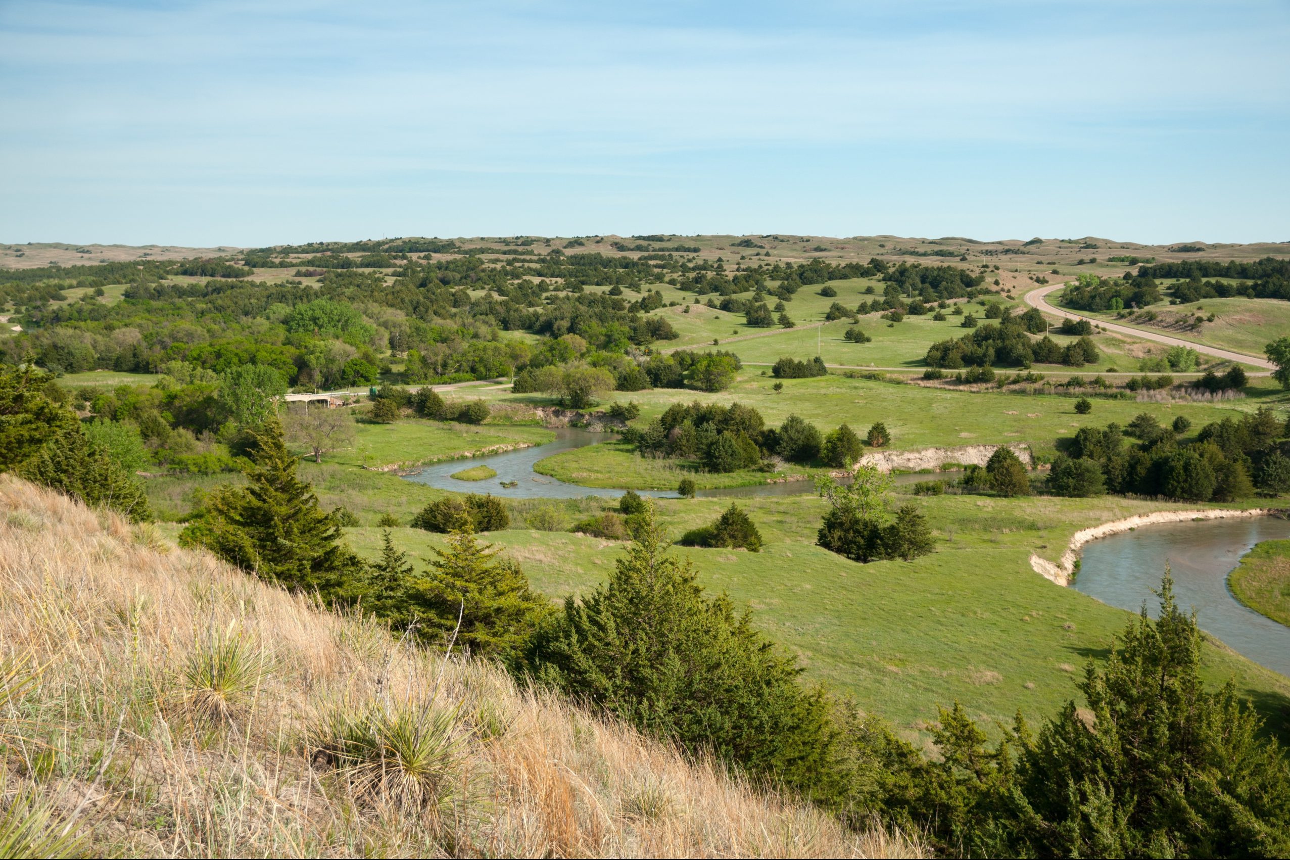 Sandhillls in Nebraska from scenic overlook.