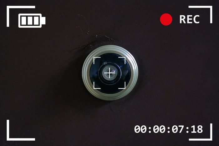 hidden camera in wall with camera viewfinder overlay