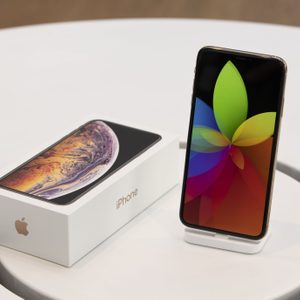 Iphone with box on display