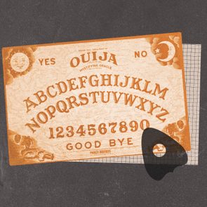 Ouija board and planchette
