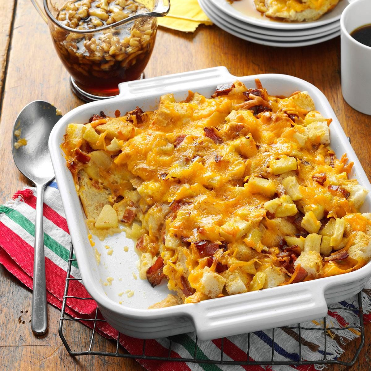 South Carolina: Apple, Cheddar & Bacon Bread Pudding 