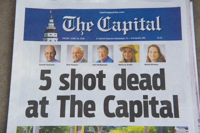 Aftermath of shooting at Capital Gazette newspaper, Annapolis, USA - 29 Jun 2018