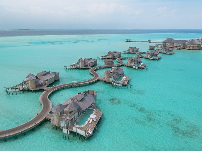 Overwater bungalows in the Maldives