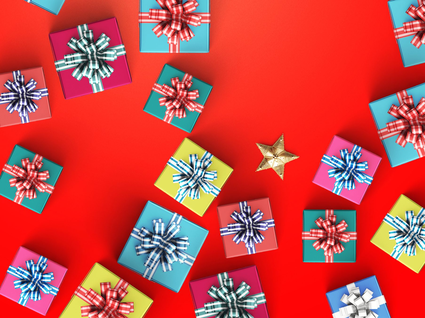 Happy birthday and gift box on black background 3d rendering ; Shutterstock ID 530331469; Job (TFH, TOH, RD, BNB, CWM, CM): -