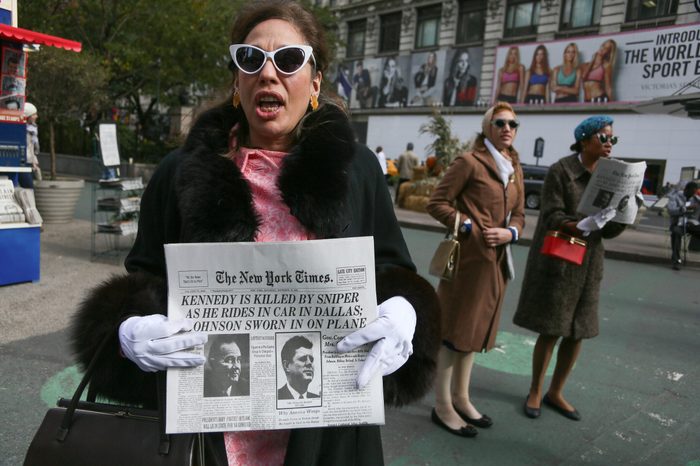 'Killing Kennedy' TV show promotion in Herald Square, New York, America - 06 Nov 2013