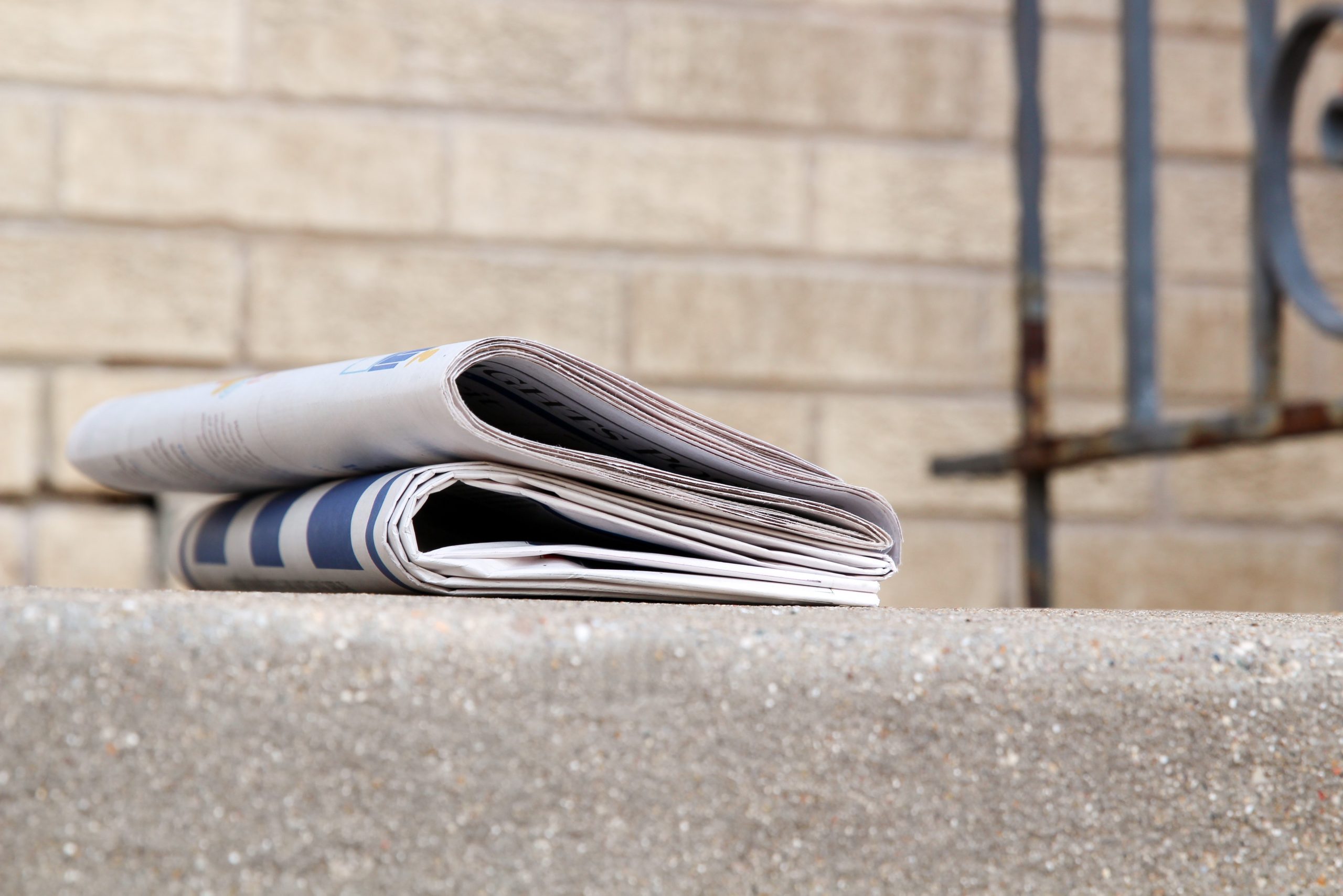 newspapers on a stairs