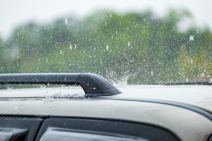 Raindrop fall on roof car