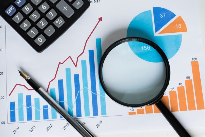 Chart business chart diagram statistic loupe