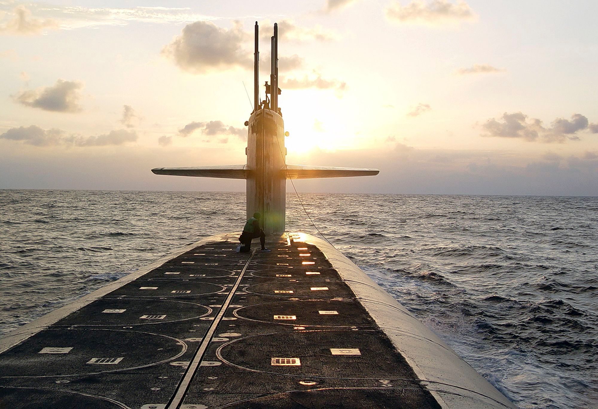 Mandatory Credit: Photo by Lt Rebecca Rebarich/AP/Shutterstock (9313559a) Released by the U.S. Navy, tThe Ohio-class ballistic-missile submarine USS Wyoming approaches Naval Submarine Base Kings Bay, Ga. Nuclear-armed U.S. submarines that went more than a decade without calling on foreign ports in part because of post-Sept. 11 security concerns are once again visiting other countries, a shift intended to underscore their global presence and lift sailor morale. A stop in September 2015 by USS Wyoming in the United Kingdom was the first of what are expected to be occasional visits to foreign ports Submarine Port Visits, Kings Bay, USA - 23 Sep 2006