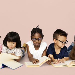 Diverse Group Of Kids Study Read Book