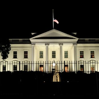 The North Lawn of the White House in the night, Washington D.C.