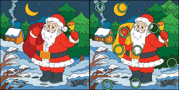 Find differences, game for children: Santa Claus