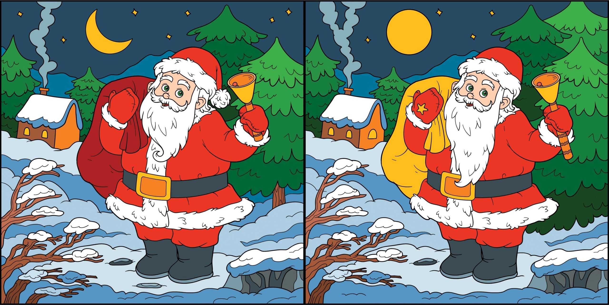 Find differences, game for children: Santa Claus