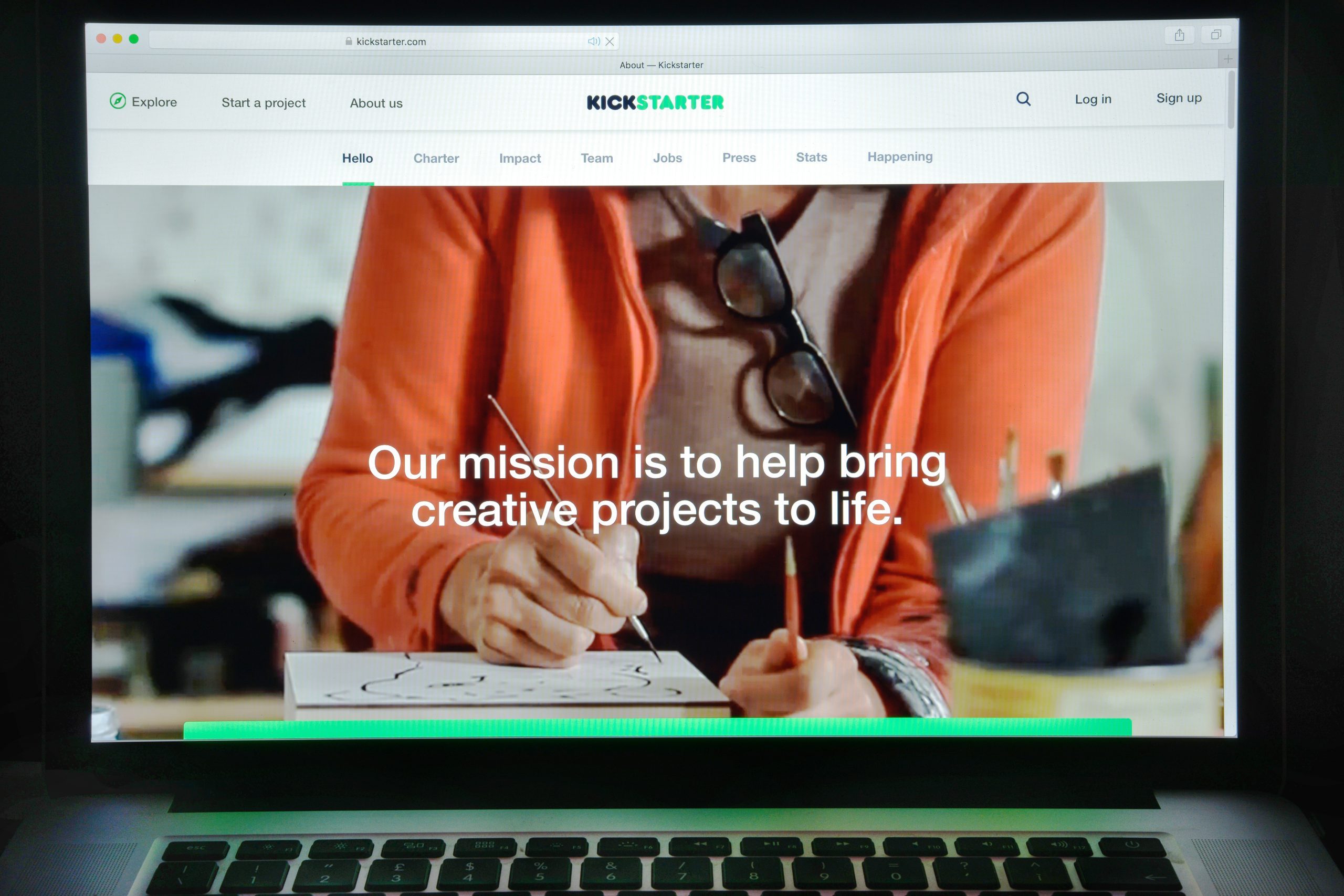 Milan, Italy - August 10, 2017: Kickstarter website homepage. It is an American corporation that maintains a global crowdfunding platform focused on creativity. Kickstarter logo visible.; Shutterstock ID 705051445; Job (TFH, TOH, RD, BNB, CWM, CM): RD