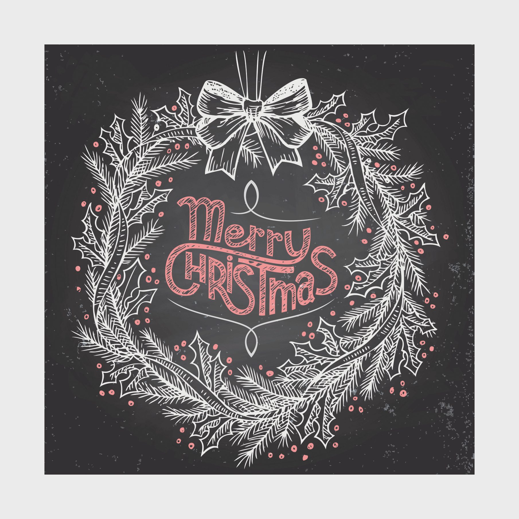 holly berry wreath card