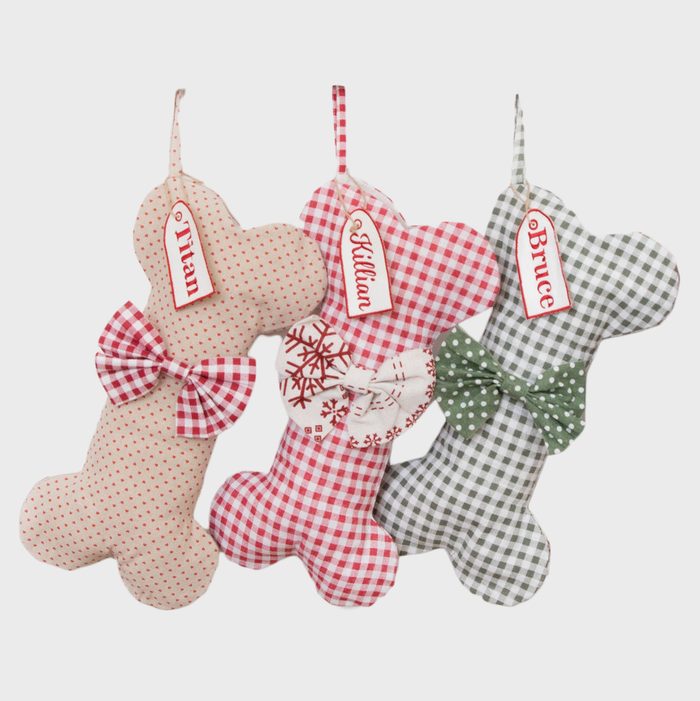 Dog Bone Christmas Stockings Via Etsy