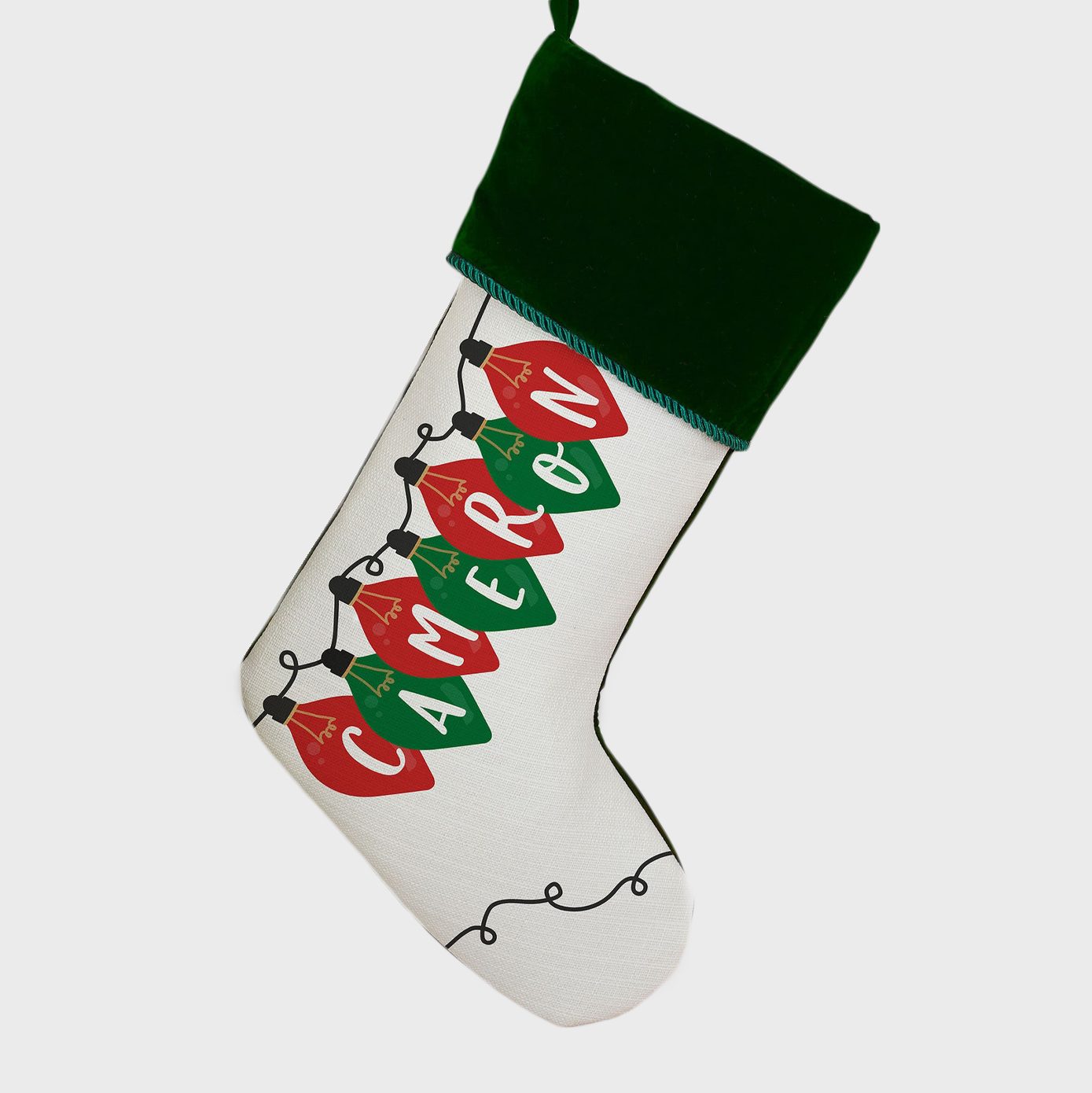 Holiday Lights Personalized Christmas Stockings Via Etsy