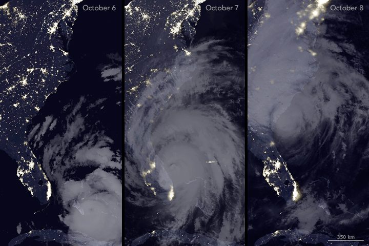 power outages hurricane from space nasa