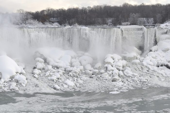 Niagara Falls covered with ice and snow
