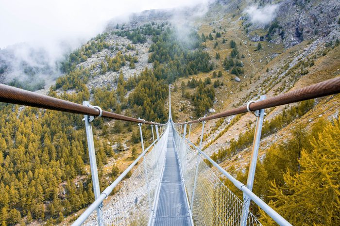 Charles Kuonen Suspension Bridge with no people