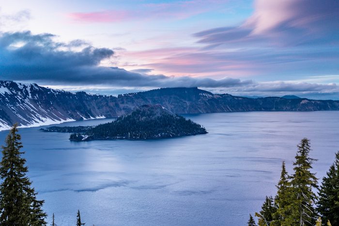 Crater Lake National Park At Sunset Klamath Falls, Oregon