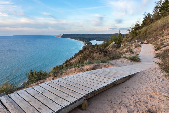 Lake Michigan Overlook at Sleeping Bear Dunes in Michigan