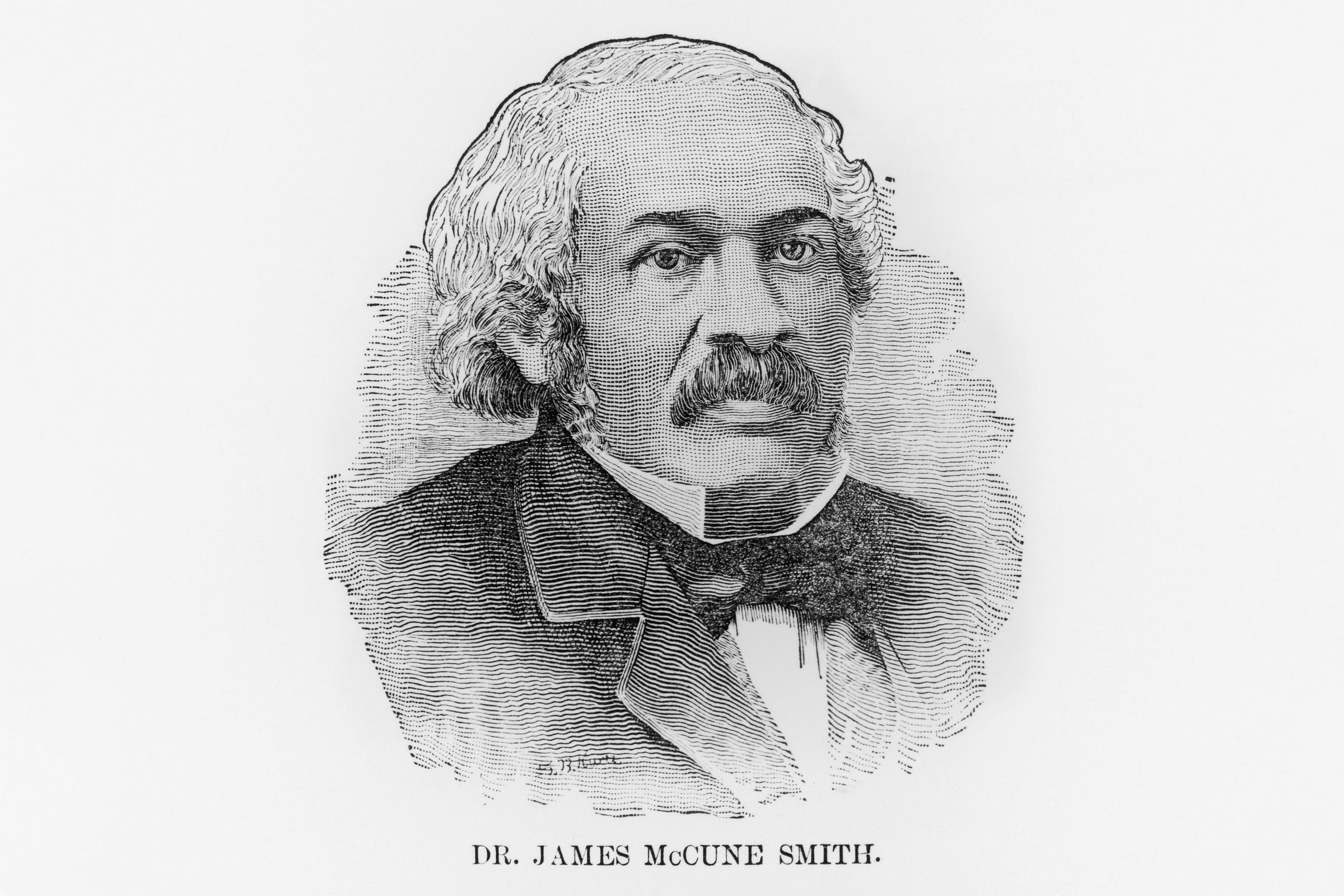 Engraving head and shoulders portrait of Dr. James McCune Smith